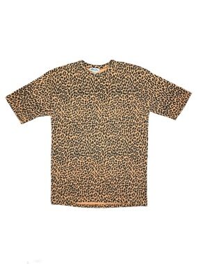 80s Minimalist Leopard Print Short Sleeve Long Waist Tee
